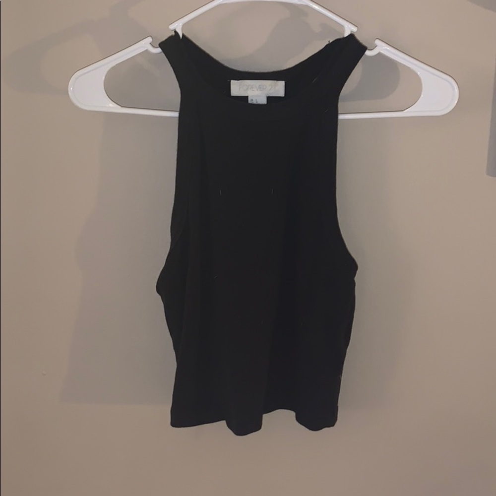 Black halter tank top
